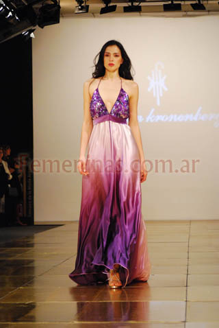 Vestido canesu bordado falda degradee violeta